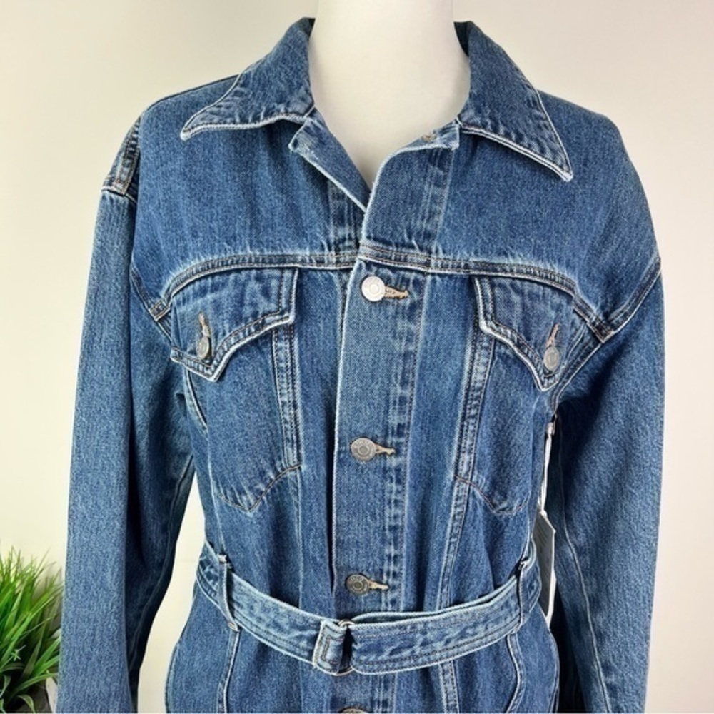 ÉTICA Mini Dress womens size small denim Joelle jacket dress - Picture 5 of 12